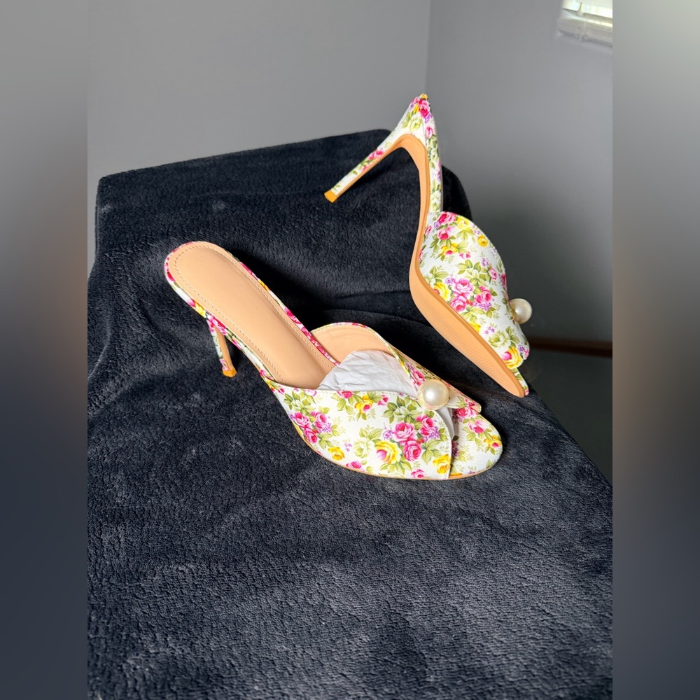 NWOB-Mesh Mule Heels for Women with 4 Inch Stiletto Heel - Picture 3 of 7